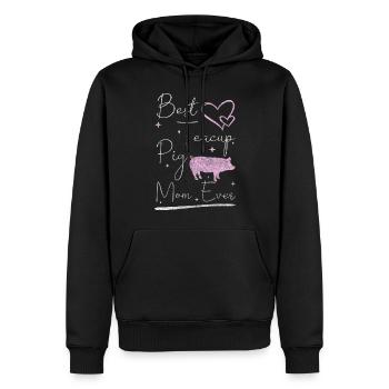 Éleveur mignon cochon - Sweat à capuche Premium bio Homme - noir - Devant - Nico (187cm)