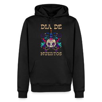 Commémoration de l’honneur du Festival des morts du Dia de Muertos - Sweat à capuche Premium bio Homme - noir - Devant - Nico (187cm)