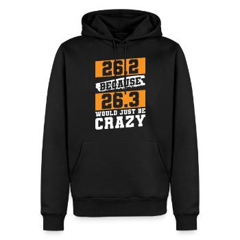 Marathonien Triathlon Force - Sweat à capuche Premium bio Homme - noir - Devant - Nico (187cm)