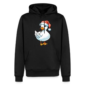 Ente Weihnachten Zeichnung - Männer Premium Bio Hoodie - Schwarz - Vorne - Nico (187cm)