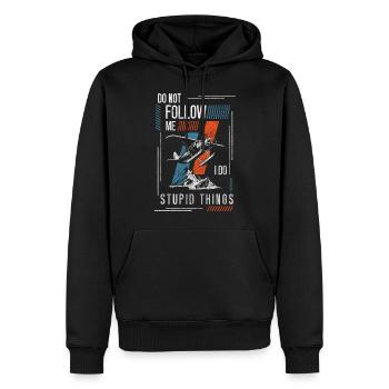 Pilote de parachutisme - Sweat à capuche Premium bio Homme - noir - Devant - Nico (187cm)
