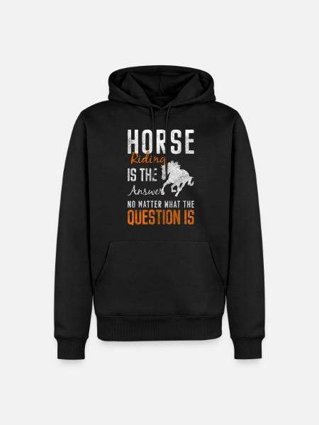Pferd Freundschaft Mähne Turnierreiten - Männer Premium Bio Hoodie - Schwarz