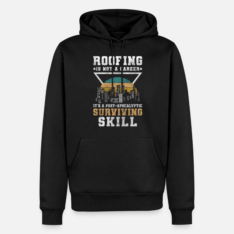 Dachdecken Bauen Held - Männer Premium Bio Hoodie - Schwarz