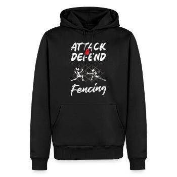 Attack And Defend Fencing - Männer Premium Bio Hoodie - Schwarz - Vorne - Nico (187cm)