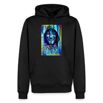 Pirates anonymes. Attendez-vous. - Sweat à capuche Premium bio Homme - noir - Devant - Nico (187cm)