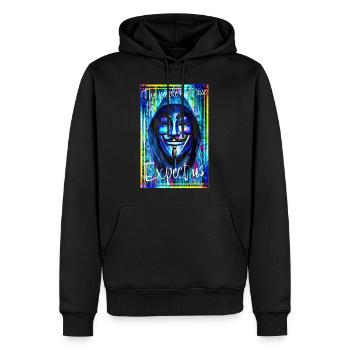 Anonyme Hacker. Erwarten Sie uns. - Männer Premium Bio Hoodie - Schwarz - Vorne - Nico (187cm)
