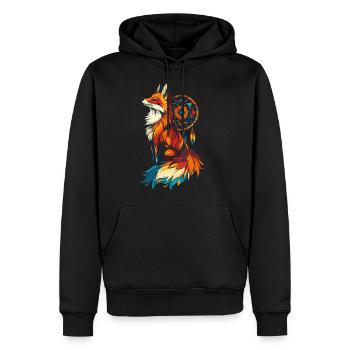 Fuchs Traumfänger - Männer Premium Bio Hoodie - Schwarz - Vorne - Nico (187cm)