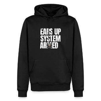 Oreilles vers le haut système armé berger allemand amoureux GSD chien - Sweat à capuche Premium bio Homme - noir - Devant - Nico (187cm)