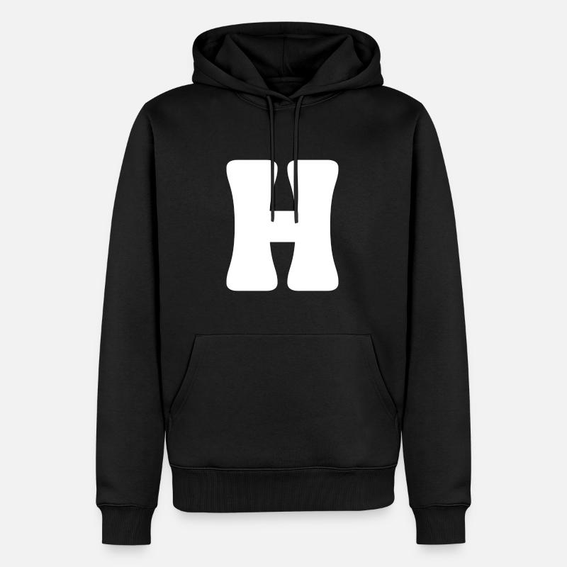 H - Männer Premium Bio Hoodie - Schwarz