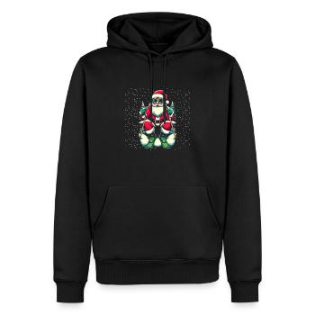 Skifahren Weihnachtsmann Skifahrer Ski Wintersport Ski - Männer Premium Bio Hoodie - Schwarz - Vorne - Nico (187cm)