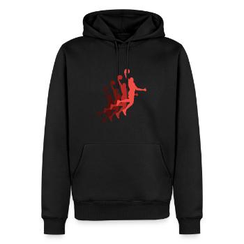 Basketteur Dunking BasketballEr Silhouette - Sweat à capuche Premium bio Homme - noir - Devant - Nico (187cm)