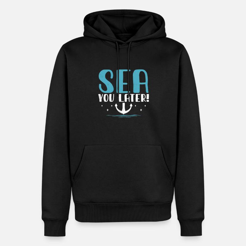 Meer Sie später Paddelboot - Männer Premium Bio Hoodie - Schwarz