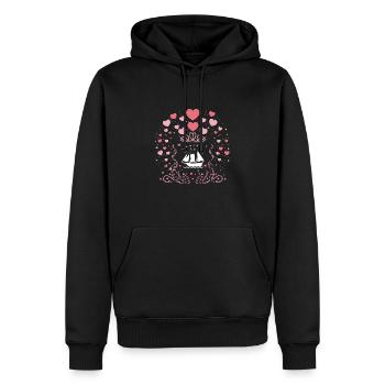Valentinstag Thema Bootfahren Paddelboot - Männer Premium Bio Hoodie - Schwarz - Vorne - Nico (187cm)