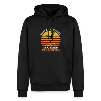 Climbing Sunset Vintage Design - Men’s Premium Organic Hoodie - black - Front - Nico (187cm)