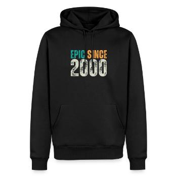 Episch seit 2000 - Retro Geburtstagsspruch - Männer Premium Bio Hoodie - Schwarz - Vorne - Nico (187cm)