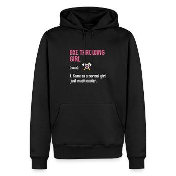 Hache lancer fille définition cible hachette - Sweat à capuche Premium bio Homme - noir - Devant - Nico (187cm)