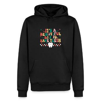 Es ist ein schöner Tag, um Zähne zu retten Zahnarzt Dental - Männer Premium Bio Hoodie - Schwarz - Vorne - Nico (187cm)