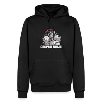 Coupon Ninja Couponer Shopper Geld sparen Couponing - Männer Premium Bio Hoodie - Schwarz - Vorne - Nico (187cm)