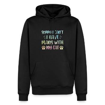 Sorry I Cant I Have Plans With My Cats Cat Owner T - Männer Premium Bio Hoodie - Schwarz - Vorne - Nico (187cm)