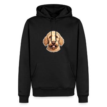 Cheerful cute labradoodle illustration portrait - Men’s Premium Organic Hoodie - black - Front - Nico (187cm)