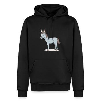 Niedlicher Esel für Kinder für Kinder - Männer Premium Bio Hoodie - Schwarz - Vorne - Nico (187cm)
