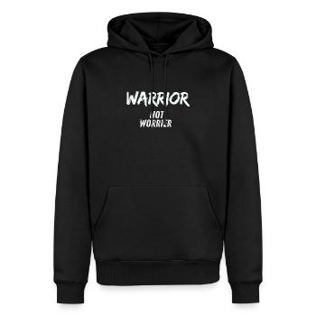 Le guerrier n’est pas inquiet - Sweat à capuche Premium bio Homme - noir - Devant - Nico (187cm)