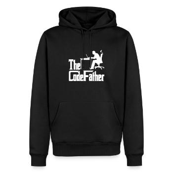 The Codefather Programmer Coder Developer Software - Männer Premium Bio Hoodie - Schwarz - Vorne - Nico (187cm)