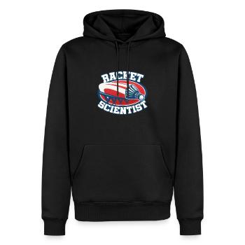 Racket Scientist Badminton Player Shuttlecock Spor - Männer Premium Bio Hoodie - Schwarz - Vorne - Nico (187cm)