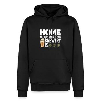 Home Is Where The Brewery Is Homebrewing Craftbeer - Männer Premium Bio Hoodie - Schwarz - Vorne - Nico (187cm)