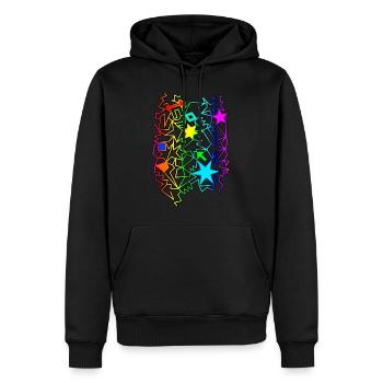 colorful graphic objects - Men’s Premium Organic Hoodie - black - Front - Nico (187cm)