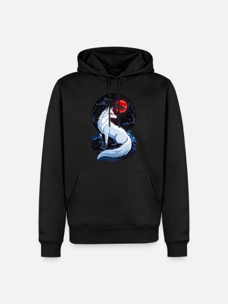 White Fox - Men’s Premium Organic Hoodie - black