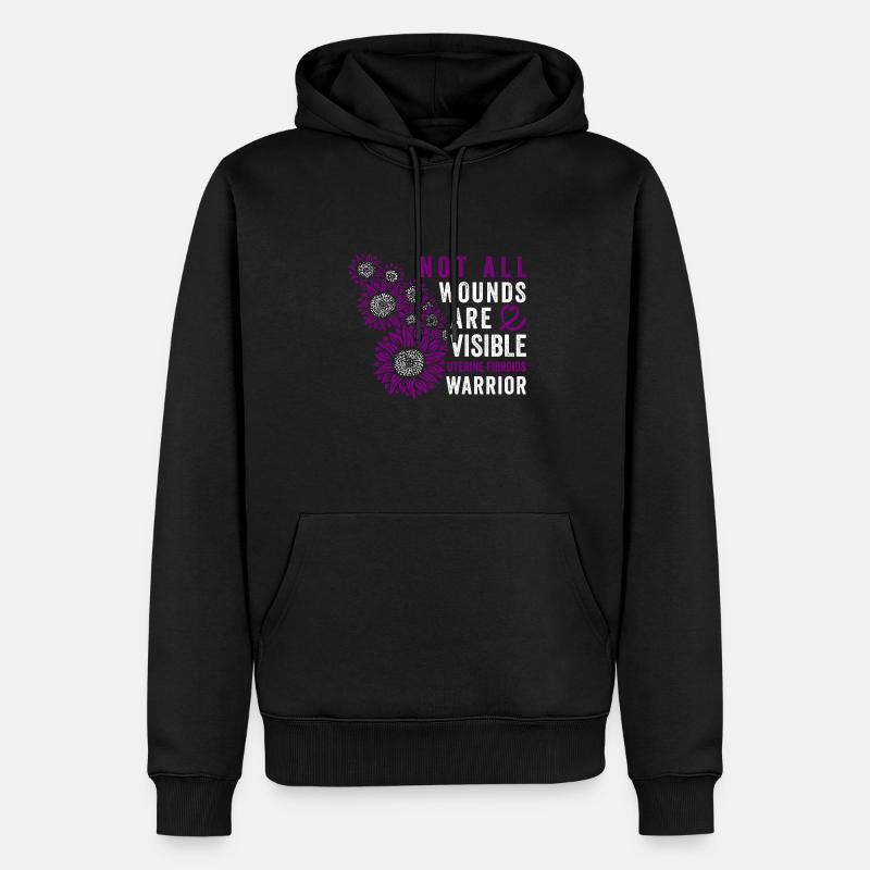 bewusstseGebärmutterfibroid-Kriegerin Unsichtbarer - Männer Premium Bio Hoodie - Schwarz