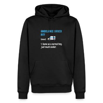 Krankenwagenfahrer Junge Wie ein normaler Junge EMS Para - Männer Premium Bio Hoodie - Schwarz - Vorne - Nico (187cm)