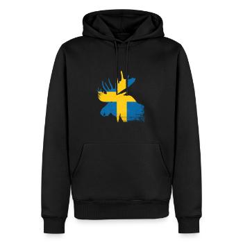 Elch Silhouette Schweden - Männer Premium Bio Hoodie - Schwarz - Vorne - Nico (187cm)