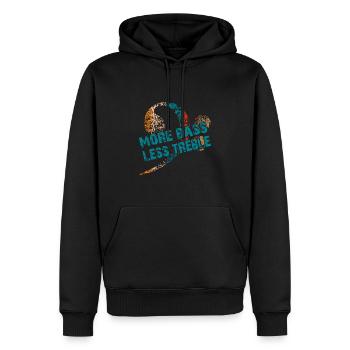 Mehr Bass weniger Treble - Männer Premium Bio Hoodie - Schwarz - Vorne - Nico (187cm)