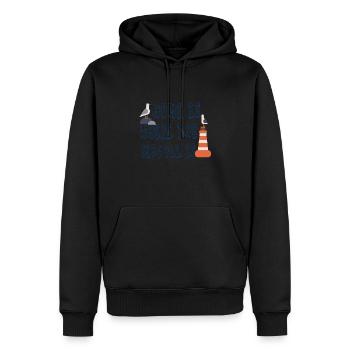 Zuhause ist, wo die Möwe ist - Männer Premium Bio Hoodie - Schwarz - Vorne - Nico (187cm)