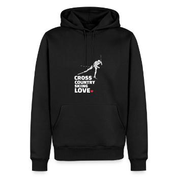 Ich Liebe Cross Country Skiing Stylish Cross - Männer Premium Bio Hoodie - Schwarz - Vorne - Nico (187cm)