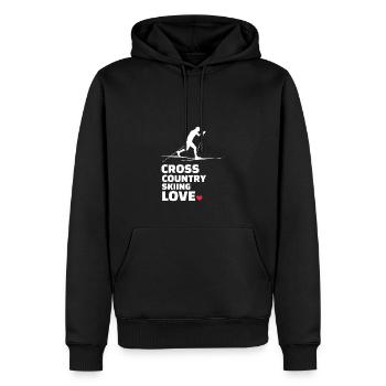 Ich Liebe Langlauf Stilvolles - Männer Premium Bio Hoodie - Schwarz - Vorne - Nico (187cm)