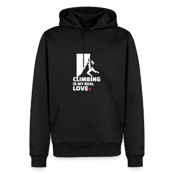Ich Liebe Es Zu Klettern Für Alle Bergliebhaber - Männer Premium Bio Hoodie - Schwarz - Vorne - Nico (187cm)
