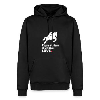Reiter Pferdeliebhaber - Männer Premium Bio Hoodie - Schwarz - Vorne - Nico (187cm)