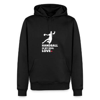 Ich Liebe Handball - Männer Premium Bio Hoodie - Schwarz - Vorne - Nico (187cm)
