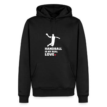 Ich Liebe Handball - Männer Premium Bio Hoodie - Schwarz - Vorne - Nico (187cm)