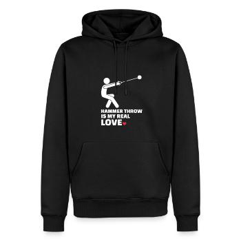 Ich Liebe Hammerwurf - Männer Premium Bio Hoodie - Schwarz - Vorne - Nico (187cm)