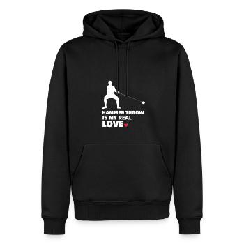 Ich Liebe Hammerwurf - Männer Premium Bio Hoodie - Schwarz - Vorne - Nico (187cm)