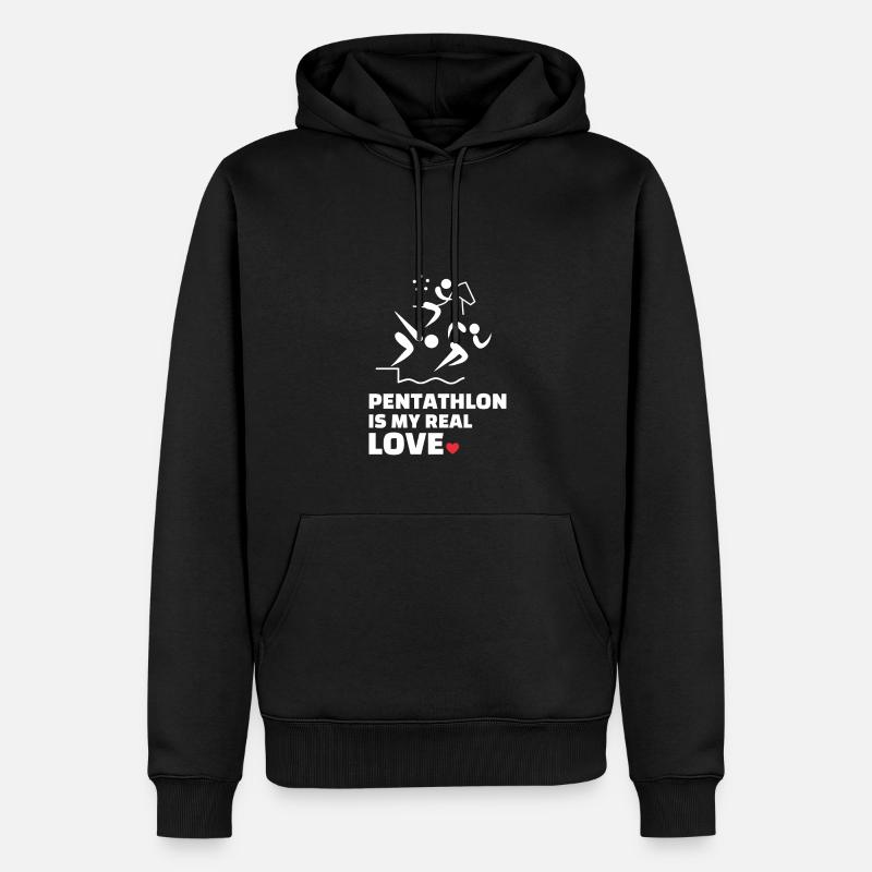 J’adore le pentathlon - Sweat à capuche Premium bio Homme - noir