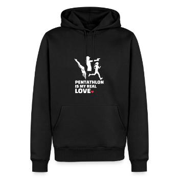 Ich Liebe Pentathlon - Männer Premium Bio Hoodie - Schwarz - Vorne - Nico (187cm)