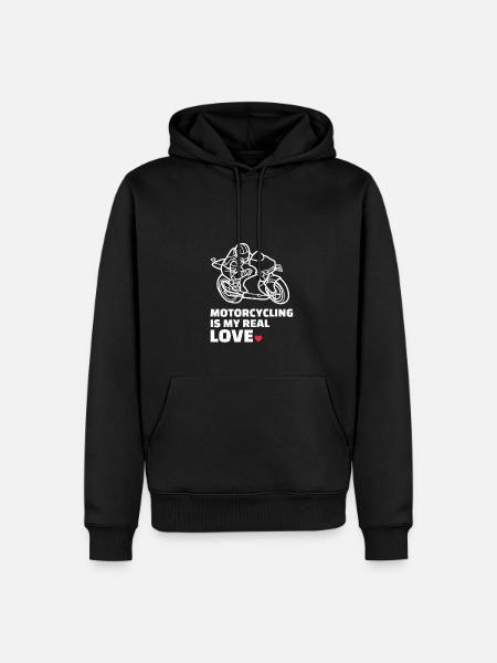 I love motorcycling - Men’s Premium Organic Hoodie - black