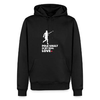 Ich Liebe Stabhochsprung - Männer Premium Bio Hoodie - Schwarz - Vorne - Nico (187cm)