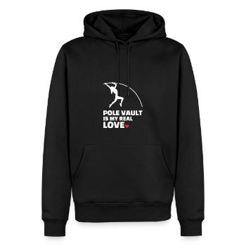 Ich Liebe Stabhochsprung - Männer Premium Bio Hoodie - Schwarz - Vorne - Nico (187cm)