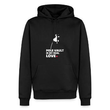 Ich Liebe Stabhochsprung - Männer Premium Bio Hoodie - Schwarz - Vorne - Nico (187cm)
